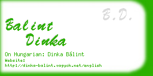 balint dinka business card