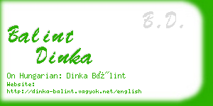 balint dinka business card